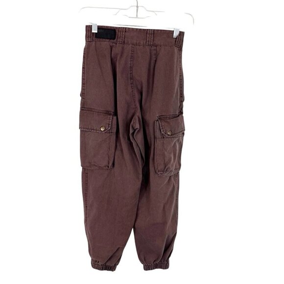 CARMAR Los Angeles Women's Waist 24..5" (4) Destroyed Cargo Jogger‎ Burgundy NWT - Picture 2 of 15